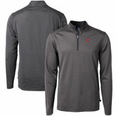 Cincinnati Reds Cutter & Buck Virtue Eco Pique Micro Stripe Recycled Quarter-Zip Pullover Top Clearance