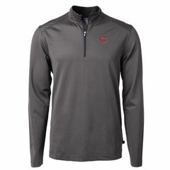 Cincinnati Reds Cutter & Buck Virtue Eco Pique Micro Stripe Recycled Quarter-Zip Pullover Top Clearance