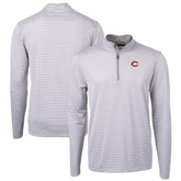 Cincinnati Reds Cutter & Buck Virtue Eco Pique Micro Stripe Recycled Quarter-Zip Pullover Top Sale