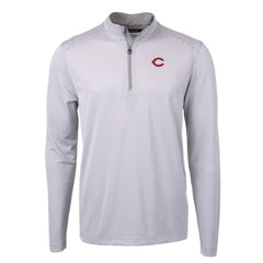 Cincinnati Reds Cutter & Buck Virtue Eco Pique Micro Stripe Recycled Quarter-Zip Pullover Top Sale