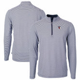 Cleveland Guardians Cutter & Buck Virtue Eco Pique Micro Stripe Recycled Quarter-Zip Pullover Top discount