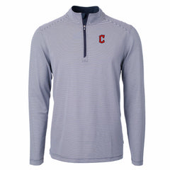 Cleveland Guardians Cutter & Buck Virtue Eco Pique Micro Stripe Recycled Quarter-Zip Pullover Top Near Me