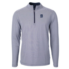 Detroit Tigers Cutter & Buck Virtue Eco Pique Micro Stripe Recycled Quarter-Zip Pullover Top discount