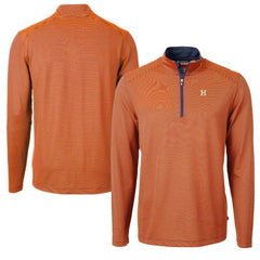 Houston Astros Cutter & Buck Virtue Eco Pique Micro Stripe Recycled Quarter-Zip Pullover Top Online