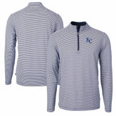 Kansas City Royals Cutter & Buck Virtue Eco Pique Micro Stripe Recycled Quarter-Zip Pullover Top Sale