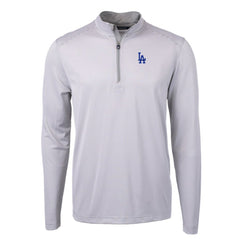 Los Angeles Dodgers Cutter & Buck Virtue Eco Pique Micro Stripe Recycled Quarter-Zip Pullover Top On Sale