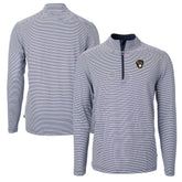 Milwaukee Brewers Cutter & Buck Virtue Eco Pique Micro Stripe Recycled Quarter-Zip Pullover Top Sale