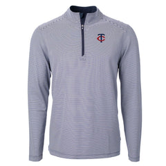 Minnesota Twins Cutter & Buck Virtue Eco Pique Micro Stripe Recycled Quarter-Zip Pullover Top discount