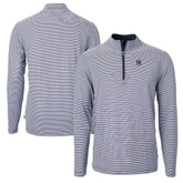 New York Yankees Cutter & Buck Virtue Eco Pique Micro Stripe Recycled Quarter-Zip Pullover Top discount