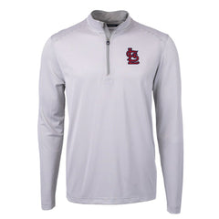 St. Louis Cardinals Cutter & Buck Virtue Eco Pique Micro Stripe Recycled Quarter-Zip Pullover Top discount