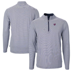 Washington Nationals Cutter & Buck Virtue Eco Pique Micro Stripe Recycled Quarter-Zip Pullover Top Sale
