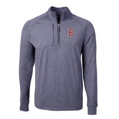 Boston Red Sox Cutter & Buck Adapt Eco Knit Stretch Recycled Quarter-Zip Pullover Top Clearance
