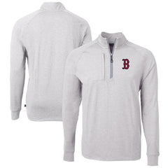 Boston Red Sox Cutter & Buck Adapt Eco Knit Stretch Recycled Quarter-Zip Pullover Top On Sale