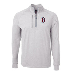 Boston Red Sox Cutter & Buck Adapt Eco Knit Stretch Recycled Quarter-Zip Pullover Top On Sale