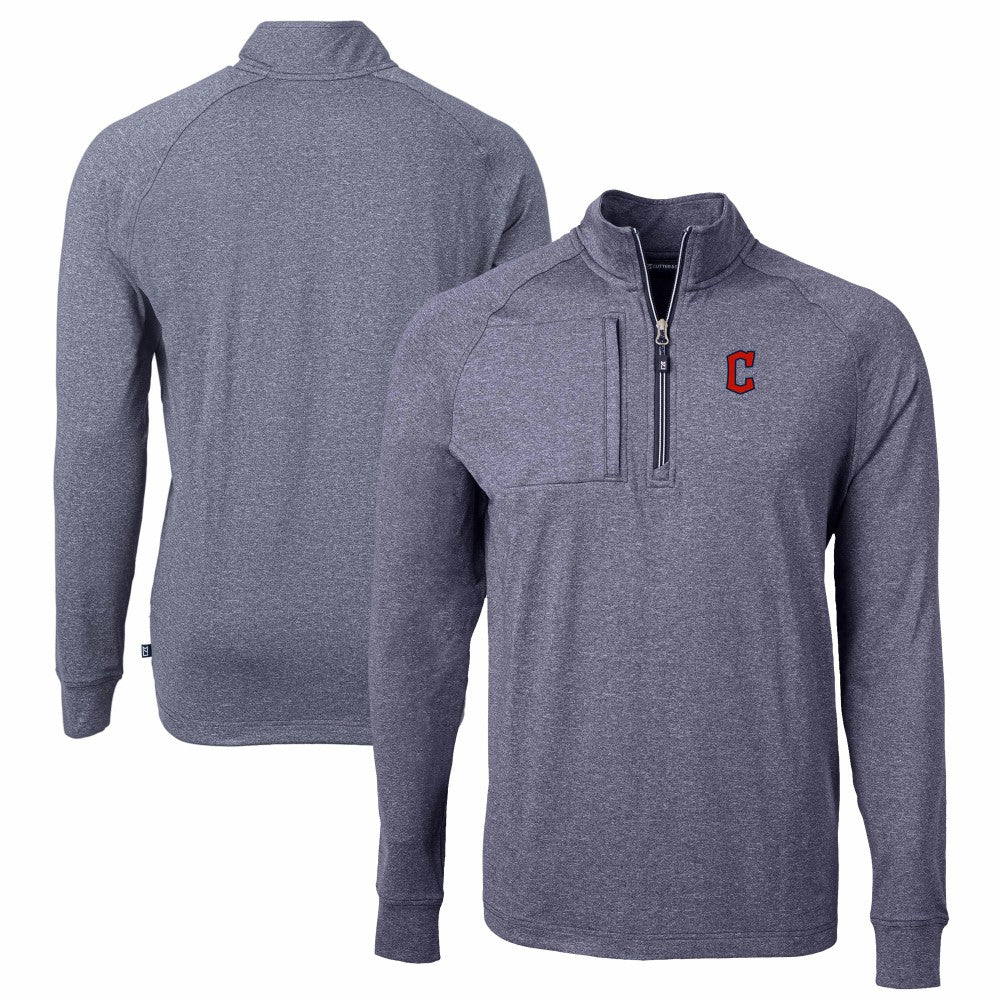 Cleveland Guardians Cutter & Buck Adapt Eco Knit Stretch Recycled Quarter-Zip Pullover Top Online