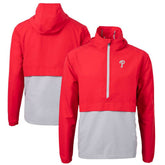 Philadelphia Phillies Cutter & Buck Charter Eco Recycled Half-Zip Anorak Jacket Online