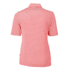 Atlanta Braves Cutter & Buck Women's Virtue Eco Pique Stripe Recycled Quarter-Zip Pullover Top for sale