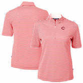 Cincinnati Reds Cutter & Buck Women's Virtue Eco Pique Stripe Top discount