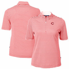 Cincinnati Reds Cutter & Buck Women's Virtue Eco Pique Stripe Top discount