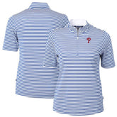 Philadelphia Phillies Cutter & Buck Women's Virtue Eco Pique Stripe Top for sale