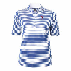Philadelphia Phillies Cutter & Buck Women's Virtue Eco Pique Stripe Top for sale