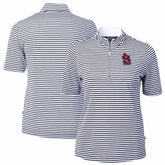 St. Louis Cardinals Cutter & Buck Women's Virtue Eco Pique Stripe Top Lifestyle