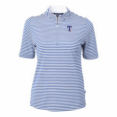 Texas Rangers Cutter & Buck Women's Virtue Eco Pique Stripe Top Clearance