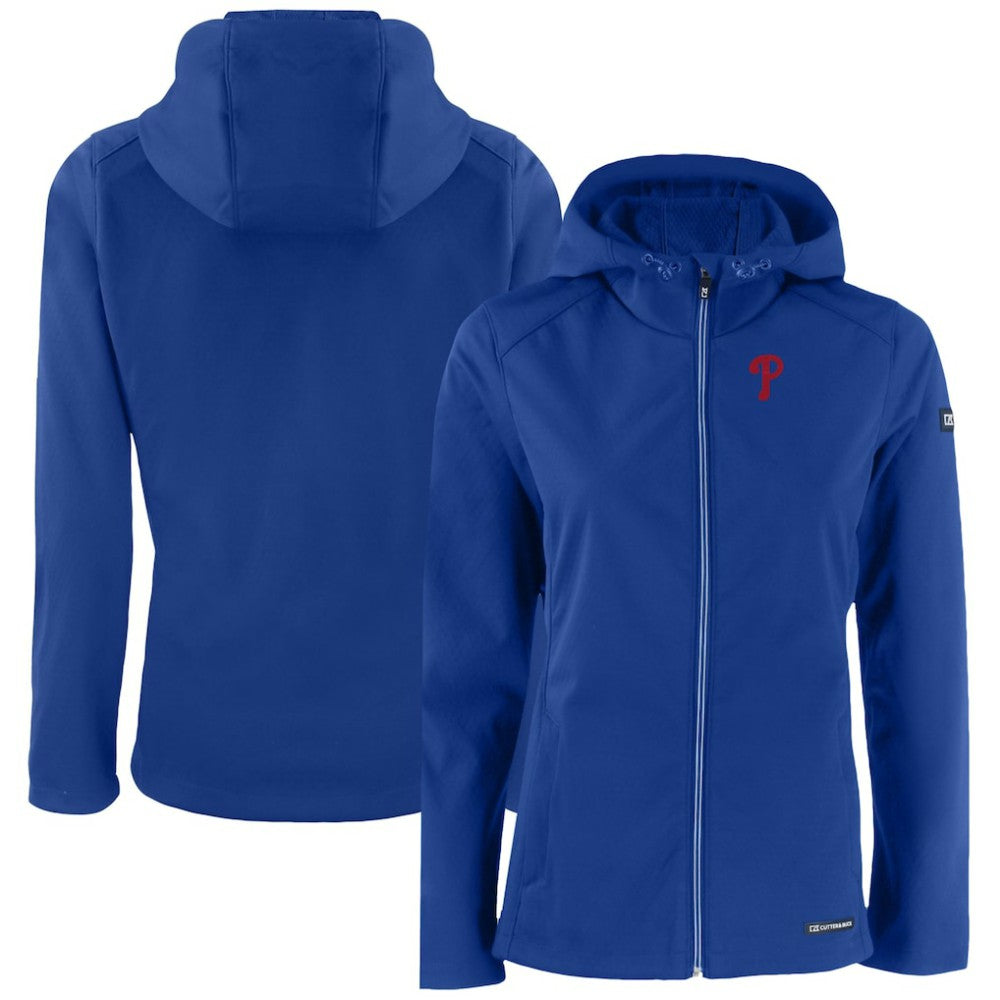 Philadelphia Phillies Cutter & Buck Women's Evoke Eco Softshell Recycled Full-Zip Jacket On Sale