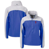 Philadelphia Phillies Cutter & Buck Women's Charter Eco Recycled Half-Zip Anorak Jacket Clearance