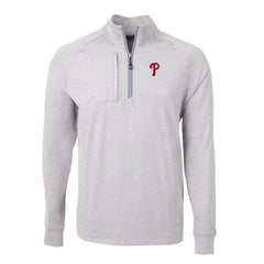 Philadelphia Phillies Cutter & Buck Big & Tall Adapt Eco Knit Stretch Recycled Quarter-Zip Pullover Top Lifestyle