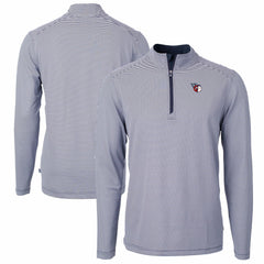 Cleveland Guardians Cutter & Buck Virtue Eco Pique Micro Stripe Big & Tall Recycled Quarter-Zip Pullover Top for sale