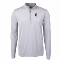 Cleveland Guardians Cutter & Buck Virtue Eco Pique Micro Stripe Big & Tall Recycled Quarter-Zip Pullover Top Sale