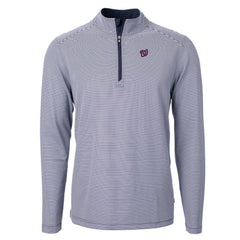 Washington Nationals Cutter & Buck Virtue Eco Pique Micro Stripe Big & Tall Recycled Quarter-Zip Pullover Top Sale