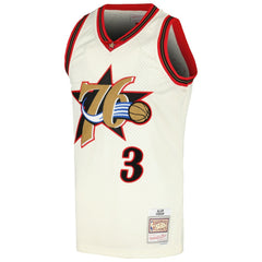 Mitchell & Ness - Allen Iverson Philadelphia 76ers Chainstitch Swingman Jersey - Cream