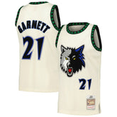 Mitchell & Ness - Kevin Garnett Minnesota Timberwolves Chainstitch Swingman Jersey - Cream