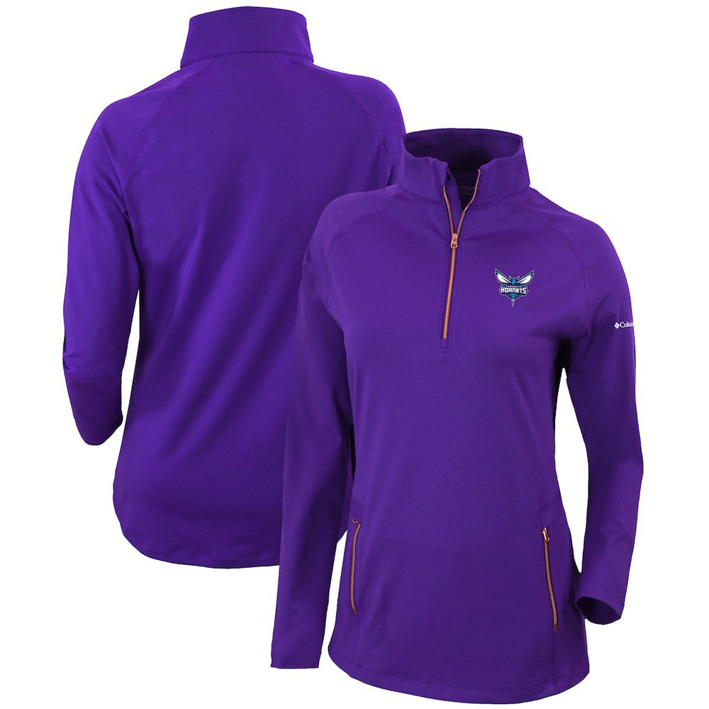 Columbia - Charlotte Hornets Women's Omni-Wick Outward Nine Quarter-Zip Pullover Top - Purple