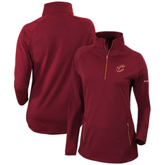 Columbia - Cleveland Cavaliers Women's Omni-Wick Outward Nine Quarter-Zip Pullover Top - Burgundy