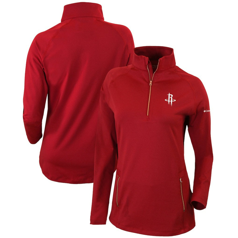 Columbia - Houston Rockets Women's Omni-Wick Outward Nine Quarter-Zip Pullover Top - Red