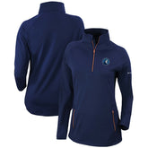 Columbia - Minnesota Timberwolves Women's Omni-Wick Outward Nine Quarter-Zip Pullover Top - Navy