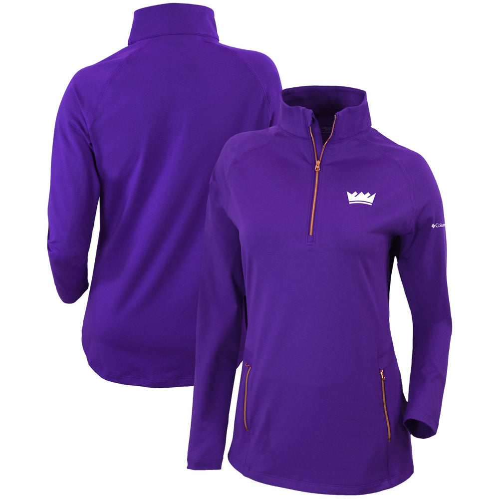 Columbia - Sacramento Kings Women's Omni-Wick Outward Nine Quarter-Zip Pullover Top - Purple