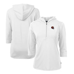 Washington Commanders Cutter & Buck Women's Helmet Logo DryTec Virtue Eco Pique Recycled Half-Zip Pullover Hoodie White - NFL