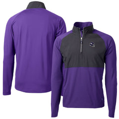 Minnesota Vikings Cutter & Buck Helmet Adapt Eco Knit Hybrid Recycled Quarter-Zip Pullover Top Purple - NFL