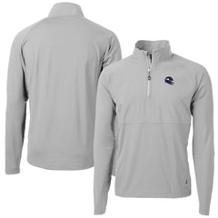 Minnesota Vikings Cutter & Buck Helmet Adapt Eco Knit Hybrid Recycled Quarter-Zip Pullover Top Silver - NFL
