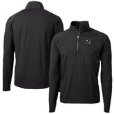 Minnesota Vikings Cutter & Buck Helmet Adapt Eco Knit Hybrid Recycled Quarter-Zip Pullover Top Black - NFL