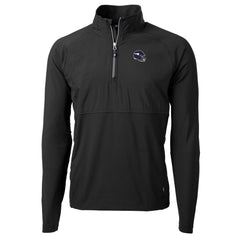 Minnesota Vikings Cutter & Buck Helmet Adapt Eco Knit Hybrid Recycled Quarter-Zip Pullover Top Black - NFL