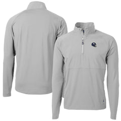 New York Giants Cutter & Buck Helmet Adapt Eco Knit Hybrid Recycled Quarter-Zip Pullover Top Silver - NFL