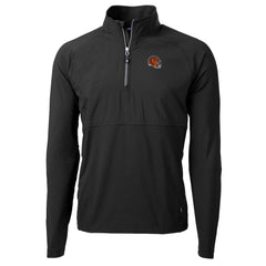 Cincinnati Bengals Cutter & Buck Helmet Adapt Eco Knit Hybrid Recycled Quarter-Zip Pullover Top Black - NFL
