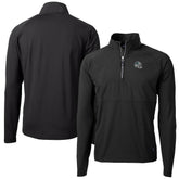 Carolina Panthers Cutter & Buck Helmet Adapt Eco Knit Hybrid Recycled Quarter-Zip Pullover Top Black - NFL