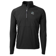Carolina Panthers Cutter & Buck Helmet Adapt Eco Knit Hybrid Recycled Quarter-Zip Pullover Top Black - NFL