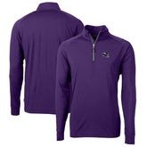 Minnesota Vikings Cutter & Buck Helmet Adapt Eco Knit Stretch Recycled Quarter-Zip Pullover Top Purple - NFL